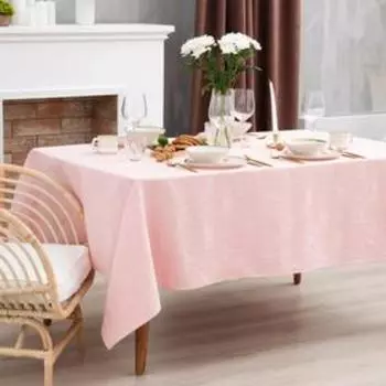 Скатерть "Этель" Natural series 220х150 см, цвет розовый, 100% хлопок