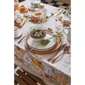 Скатерть Этель «Пасхальные куличи» 180147 см, 100% хлопок, саржа 190 г/м