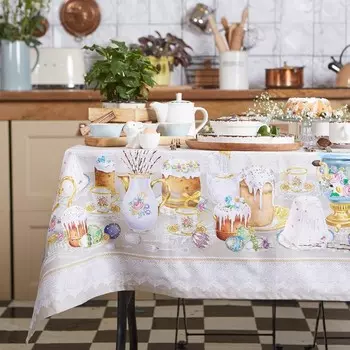Скатерть Этель «Пасхальные куличи» 220147 см, 100% хлопок, саржа 190 г/м