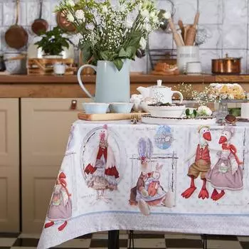 Скатерть «Этель. Пасхальные Тильды», 180147 см, 100% хлопок, саржа 190 г/м