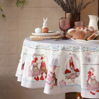 Скатерть «Этель. Пасхальные Тильды», d=148 см, 100% хлопок, саржа 190 г/м