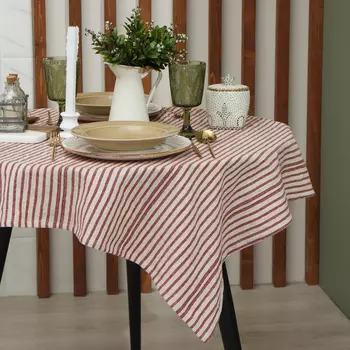 Скатерть Этель "Полосы", цв. красный, 76х76 см, 100% хл