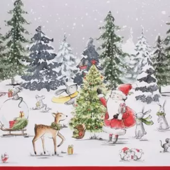 Скатерть новогодняя "Этель" Праздник в лесу 147х180 см,100% хл,саржа 190гр/м2 с ГМВО