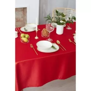 Скатерть Этель "Пудра" цв.красный, 150*180 см, 115 ±10 гр,100% п/э