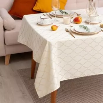 Скатерть Этель "Узор" цв.бежевый, 142*220 +/-3 см, 115 ±10 гр,100%