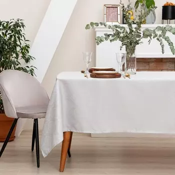 Скатерть «Этель. Винтаж», 142110 +/-3 см, серебро, 115±10 г/м, 100% п/э