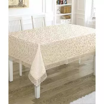 Скатерть KDK 160х220 см, цвет бежевый
