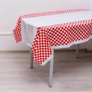 Скатерть «Клетка», 108х180 см, цвет красный