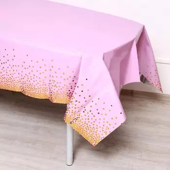 Скатерть «Конфетти» 137 183 см, цвет розовый
