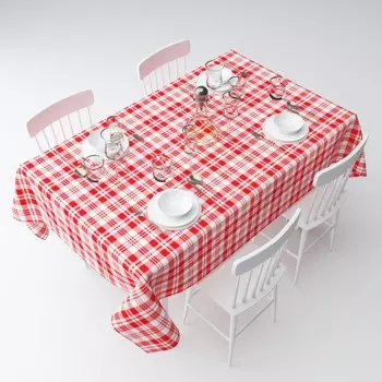 Скатерть «Красная клетка», размер 145x220 см