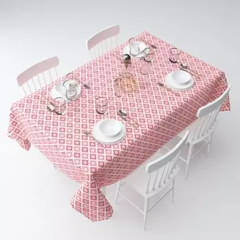 Скатерть «Красные этнические ромбы», размер 145x220 см