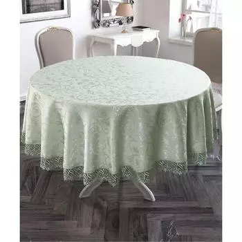 Скатерть круглая 160 см, цвет ментол