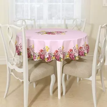 Скатерть круглая «Букет цветов и трав», размер D145 см