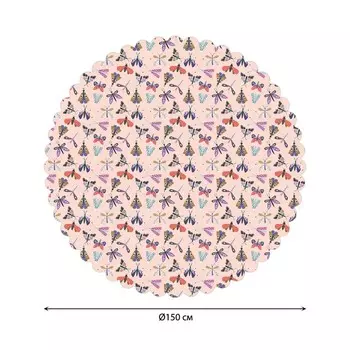 Скатерть круглая JoyArty «Насекомые», сатен, d=150 см