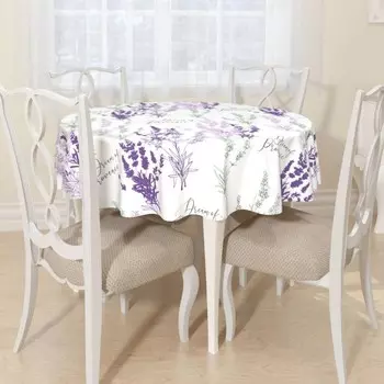 Скатерть круглая, размер шелковистая «Мечты прованса», размер D145 см