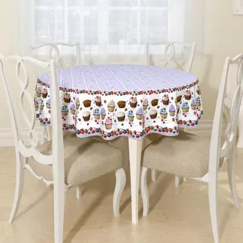 Скатерть круглая, размер шелковистая, размер D145 см