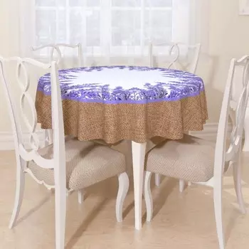Скатерть круглая, размер шелковистая, размер «Милая лаванда», размер D145 см