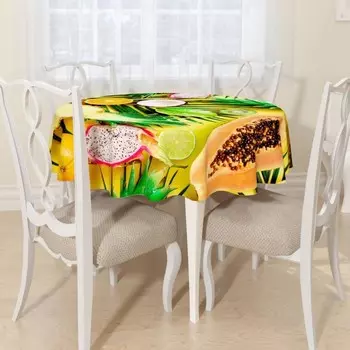 Скатерть круглая «Тропический стол», размер D145 см