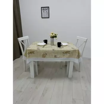 Скатерть Meiwa, прямоугольная, 122 х 152 см, цвет бежевый