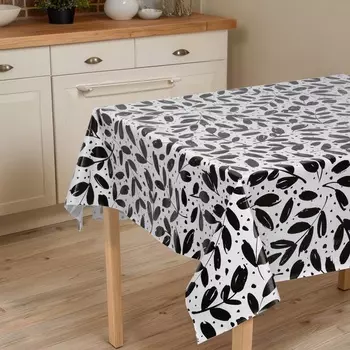Скатерть на стол Доляна, 137180 см, чёрно-белая