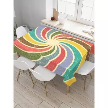 Скатерть на стол «Радужная спираль», прямоугольная, сатен, размер 120х145 см