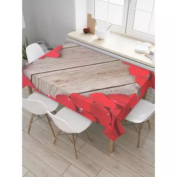 Скатерть на стол «Сердце из роз», прямоугольная, сатен, размер 145х180 см