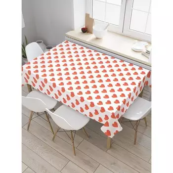 Скатерть на стол «Сердечки», прямоугольная, сатен, размер 145х180 см