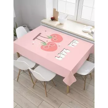 Скатерть на стол «Вишневая любовь», прямоугольная, сатен, размер 145х180 см