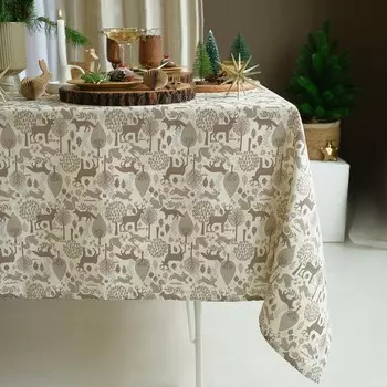 Скатерть Доляна Forest dwellers 149110 см, 100% хл, рогожка 164 г/м