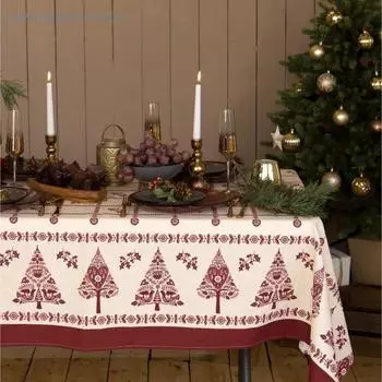 Скатерть новогодняя "Доляна" Merry Christmas 146х220+/- 3см, 100%хл, рогожка 164 г/м2