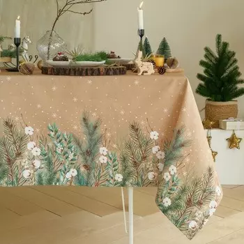 Скатерть новогодняя "Этель" "Fir branches" 144х220см с ГМВО, 100% хл, 190г/м2