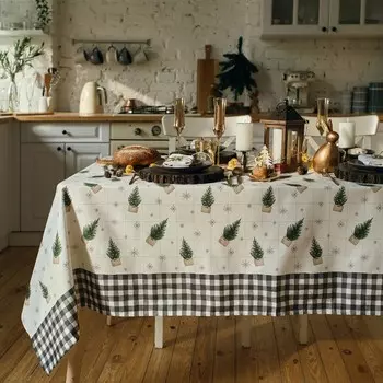 Скатерть новогодняя "Этель" Happy New Year 149х180см с ГМВО, 100%хл, 190г/м2