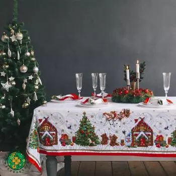 Скатерть новогодняя "Этель" "Новогодняя сказка" 150х110см +/-3см с ГМВО, хл100%