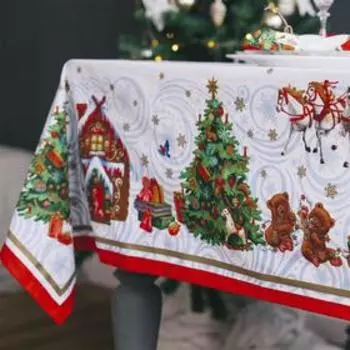 Скатерть новогодняя "Этель" "Новогодняя сказка" 150х220см +/-3см с ГМВО, хл100%