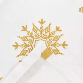 Скатерть новогодняя "Этель" Золотые снежинки 149х300+/- 3см, 100%хл, 190 г/м2