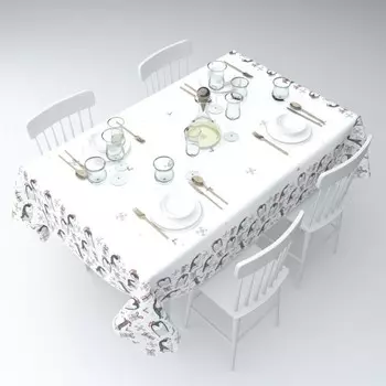 Скатерть «Пингвины», размер 140x120 см