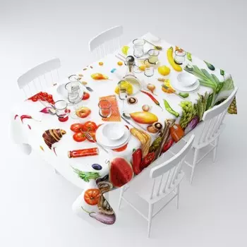 Скатерть «Продуктовая радуга», размер 145x120 см