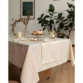 Скатерть, размер 160х160 см, цвет бежевый