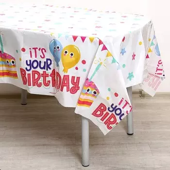 Скатерть «С днём рождения», 137 183 см
