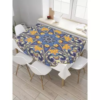 Скатерть на стол «Цветочный орнамент», прямоугольная, сатен, размер 120х145 см