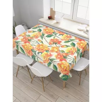 Скатерть на стол «Цветочная композиция», прямоугольная, сатен, размер 120х145 см