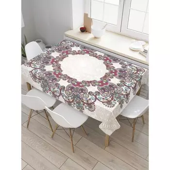 Скатерть на стол «Цветочный узор», прямоугольная, сатен, размер 145х180 см