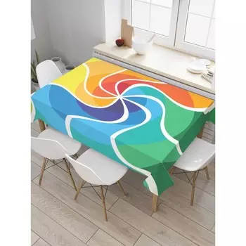 Скатерть на стол «Волнистая спираль», прямоугольная, сатен, размер 145х180 см