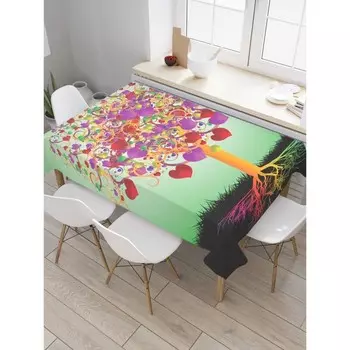 Скатерть на стол «Сердечное дерево», прямоугольная, сатен, размер 145х180 см