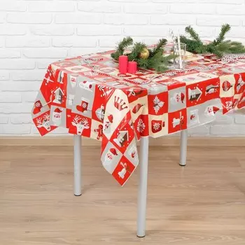 Скатерть новогодняя одноразовая, размер 108х180 см