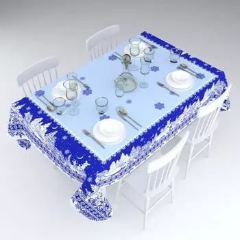 Скатерть «Снежные хлопья», размер 145x220 см