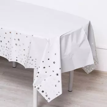 Скатерть «Звёзды» 137183 см, цвет серебро