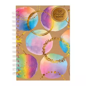 Скетчбук А5, 120 листов на гребне "Цвета радости", твёрдая обложка, матовая ламинация с выборочным лаком, 3-х цветный тонированный блок 100г/м²