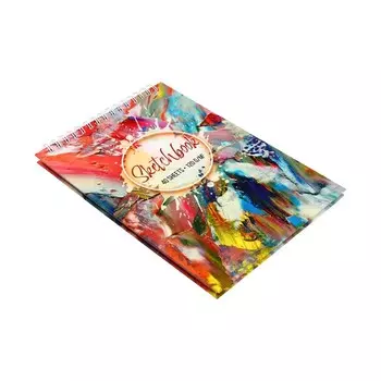 Скетчбук А5, 40 листов на гребне "Краски", твердая обложка, матовая ламинация, блок 120г/м2