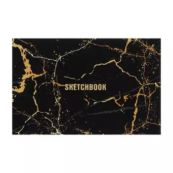 Скетчбук А5, 40 листов на склейке по короткой стороне "Мрамор", обложка мелованный картон, блок 100 г/м